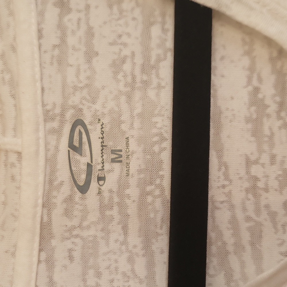 Champion White Hooded Long Sleeve Top Sheer Cover Up Top. Medium - Picture 2 of 15